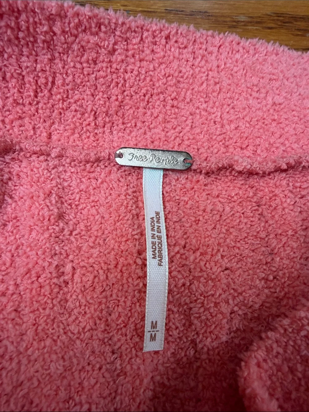 Free People Coral Ribbed Crewneck Sweater
